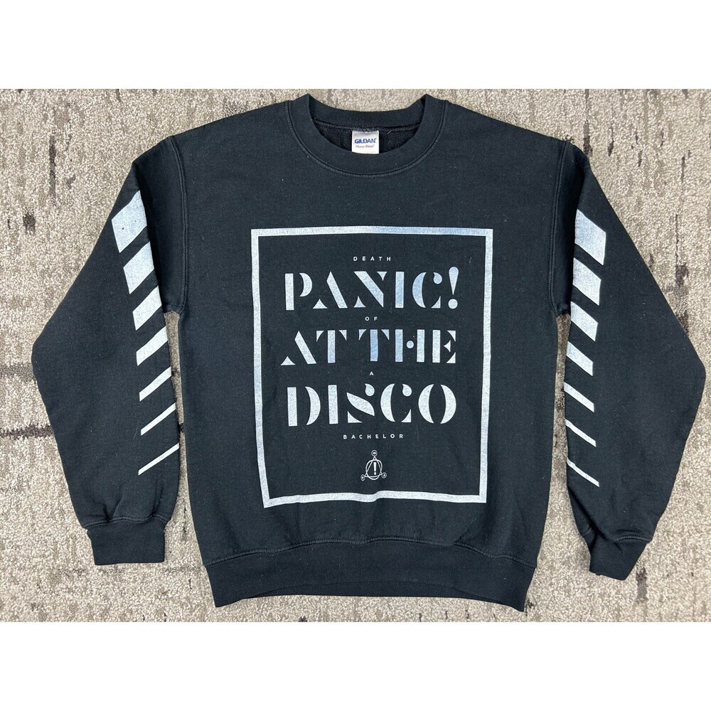 Panic at the Disco Death of a Bachelor Black Sweatshirt Graphic Print Sleeves S